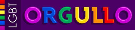 Orgullo, Pride Spanish text LGBT vector banner.のイラスト素材