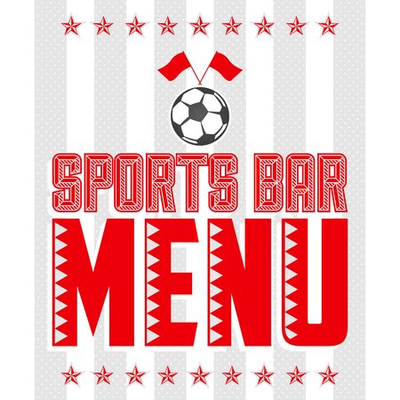 Sports Bar Menu Cover Design template, Soccer themed restaurantのイラスト素材