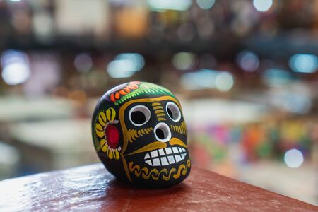 Mexican Day of the Dead Little Calavera, Sugar Skull in Guanajuato Market.の写真素材