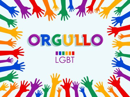 Orgullo, Pride Spanish text LGBT Support vector banner Design.のイラスト素材