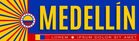 Medellin Colombia City Patriotic banner vector illustration.のイラスト素材