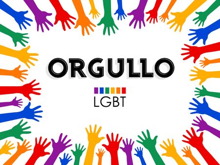 Orgullo, Pride Spanish text LGBT Support vector banner Design.のイラスト素材