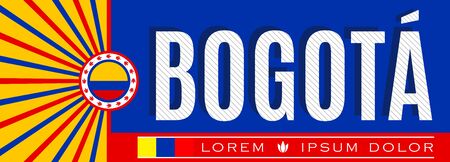 Bogota Colombia City Patriotic banner vector illustration.のイラスト素材