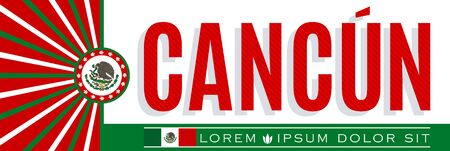 Cancun Mexico City Patriotic banner vector illustration.のイラスト素材