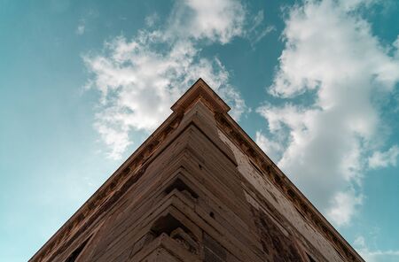Alhondiga de Granaditas Guanajuato Old Building detail on Blue Sky.の写真素材