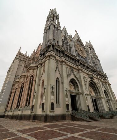 Expiatorio Church Facade scene in Leon Guanajuato Mexico.の写真素材