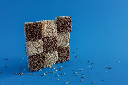 Amaranth Natural Seeds and Chocolate Bars, Mexican traditional candy.の写真素材
