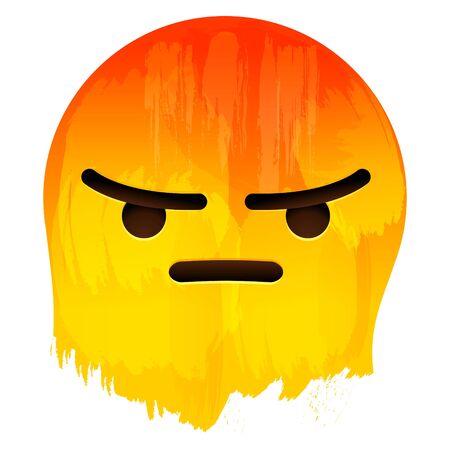 Angry Emotion Face on paint background vector illustrationのイラスト素材