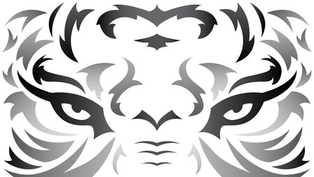 Tiger Eyes Abstract Beast Tatto style tribal vector illustration.のイラスト素材