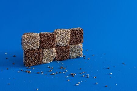 Amaranth Natural Seeds and Chocolate Bars, Mexican traditional candy.の写真素材