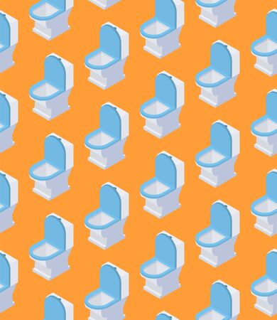Irreverent Toilet Bathroom Seamless Vector Pattern.のイラスト素材