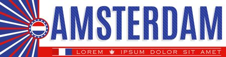 Amsterdam Patriotic Banner design, Holland Flag colorsのイラスト素材