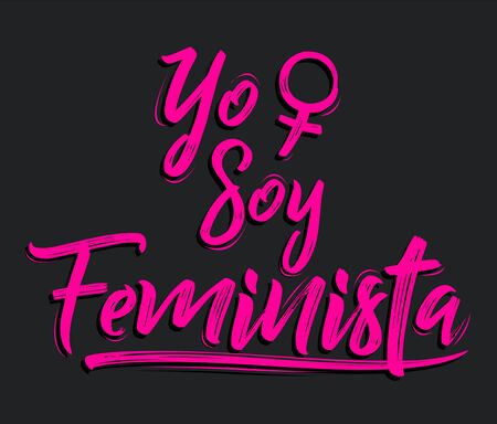 Yo Soy Feminista, I am Feminist spanish text vector design.のイラスト素材