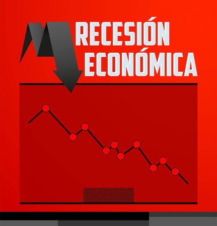 Recesion Economica, Economic Recession Spanish text vector design.のイラスト素材