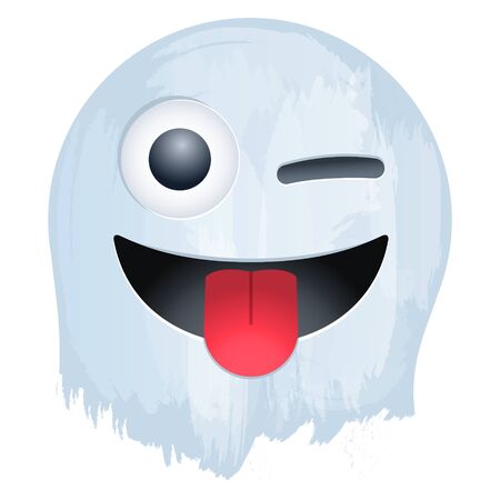 Smile Face with Stuck-out Tongue and Wink on paint background vector illustrationのイラスト素材