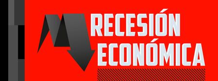 Recesion Economica, Economic Recession Spanish text vector design.のイラスト素材