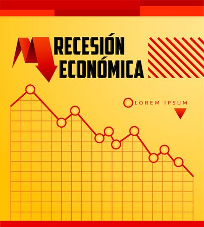 Recesion Economica, Economic Recession Spanish text vector design.のイラスト素材