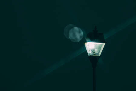 Lamppost On The Street At Night ready for your designの写真素材