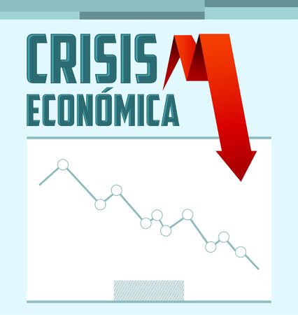 Crisis Economica, Economic Crisis Spanish text vector design.のイラスト素材