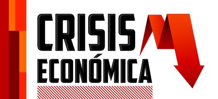 Crisis Economica, Economic Crisis Spanish text vector design.のイラスト素材
