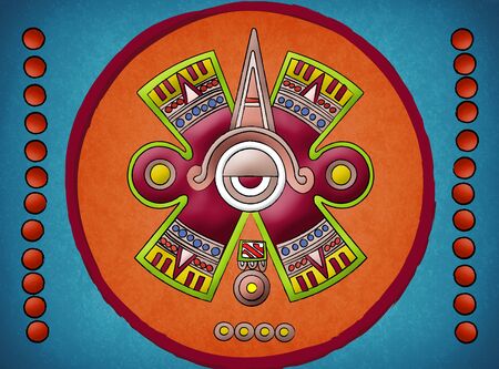 Aztec Mayan Symbol illustration Codex style.の写真素材