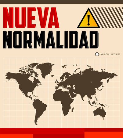 Nueva Normalidad, New Normal Spanish text, vector design.のイラスト素材