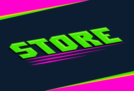 Store Shop Sign vector illustration in perspective.のイラスト素材