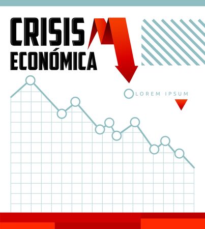 Crisis Economica, Economic Crisis Spanish text vector design.のイラスト素材