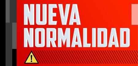 Nueva Normalidad, New Normal Spanish text, vector design.のイラスト素材