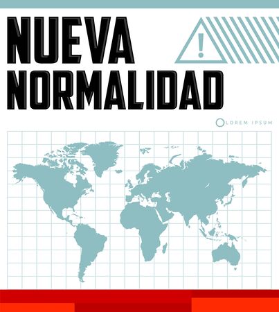 Nueva Normalidad, New Normal Spanish text, vector design.のイラスト素材
