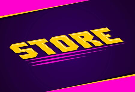 Store Shop Sign vector illustration in perspective.のイラスト素材