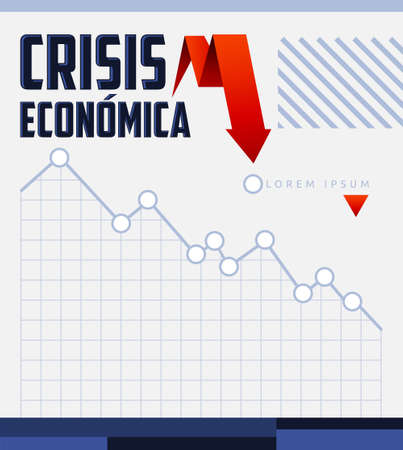 Crisis Economica, Economic Crisis Spanish text vector design.のイラスト素材