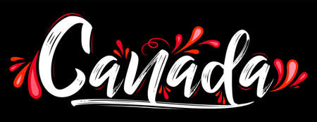 Canada Patriotic Banner design Canadian flag colors vector illustration.のイラスト素材
