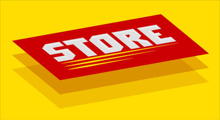 Store Shop Isometric Sign vector illustration in perspective.のイラスト素材