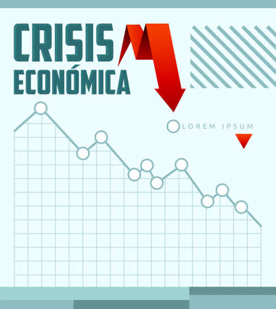 Crisis Economica, Economic Crisis Spanish text vector design.のイラスト素材