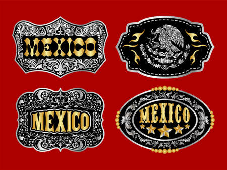 Mexico Label Emblem vector master collection design.のイラスト素材