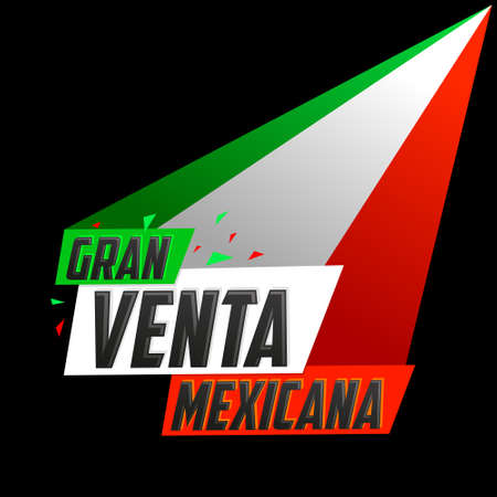 Gran Venta Mexicana, Mexican Big Sale spanish text, vector modern promotional banner.のイラスト素材