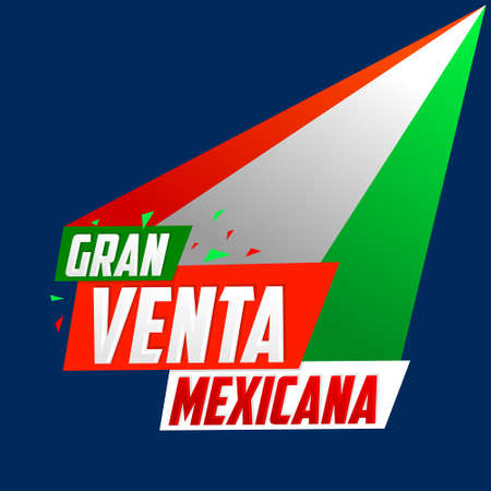 Gran Venta Mexicana, Mexican Big Sale spanish text, vector modern promotional banner.のイラスト素材