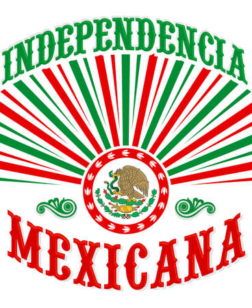 Independencia Mexicana, Mexican Independence poster design mexican flag patriotic colors.のイラスト素材