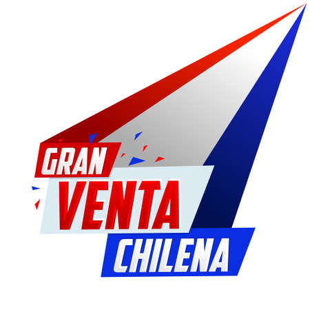 Gran venta Chilena, Chilean big sale spanish text, vector modern promotional banner.のイラスト素材