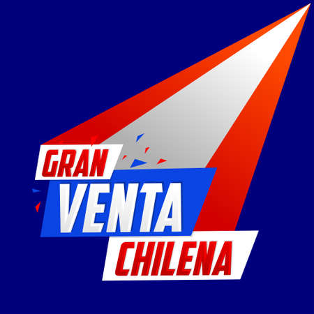 Gran venta Chilena, Chilean big sale spanish text, vector modern promotional banner.のイラスト素材