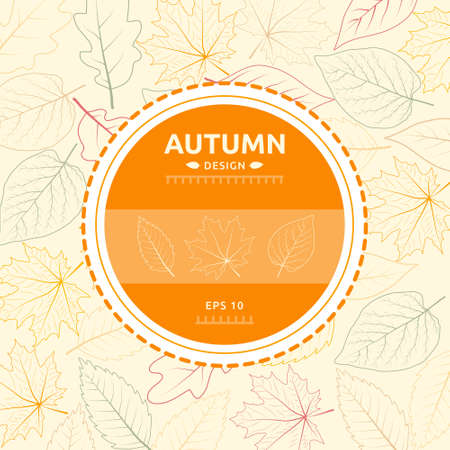 Autumn brochure design, vector background with Leafs.のイラスト素材