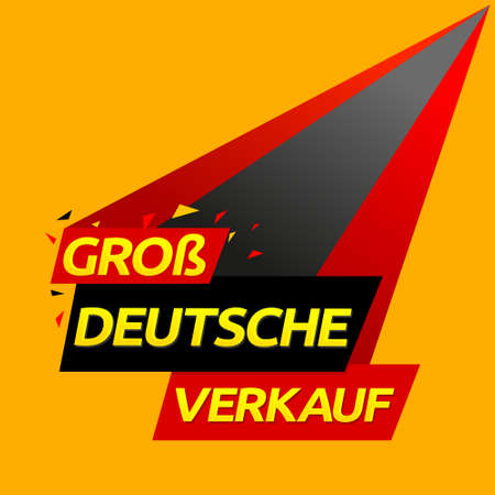 GroÃ Deutsche Verkauf, German big sale translation, vector modern colorful banner.のイラスト素材