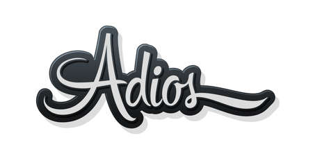 Adios, Good Bye spanish text, farewell vector lettering.のイラスト素材