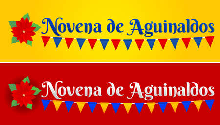 Novena de aguinaldos, Ninth of Bonuses Spanish text, Christmas tradition in Colombia.のイラスト素材