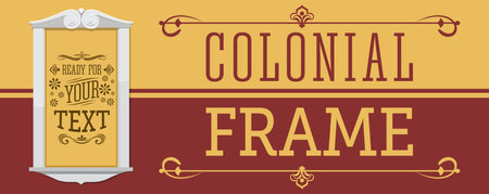 Colonial Frame vector illustration, ready to place your text or design.のイラスト素材