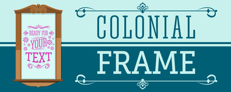 Colonial Frame vector illustration, ready to place your text or design.のイラスト素材