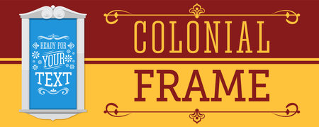 Colonial Frame vector illustration, ready to place your text or design.のイラスト素材