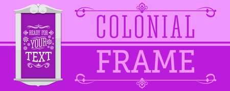 Colonial Frame vector illustration, ready to place your text or design.のイラスト素材