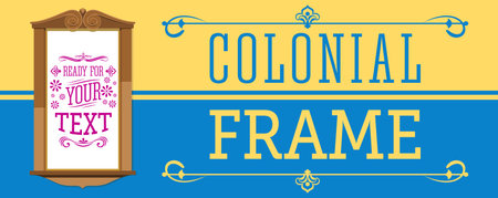 Colonial Frame vector illustration, ready to place your text or design.のイラスト素材